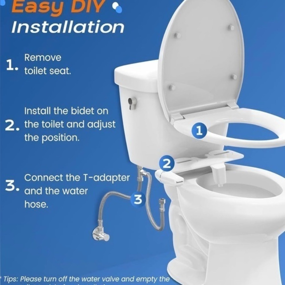 White Bidet Attachment for Toilet Easy DIY NIB